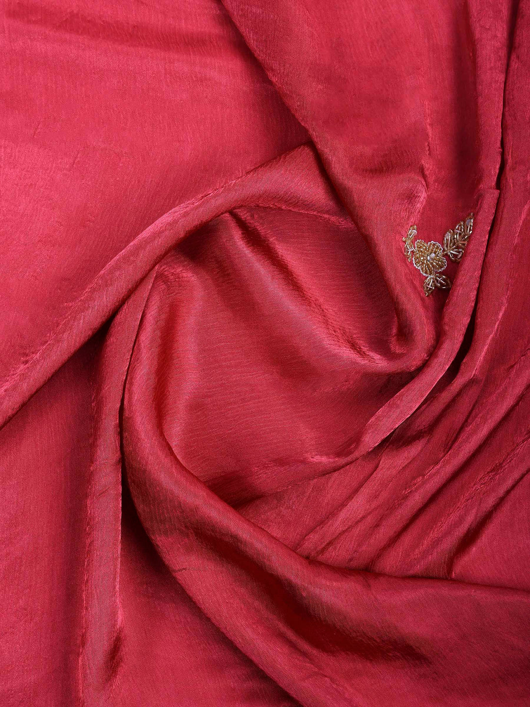 Rani Embroidered Chinon Saree