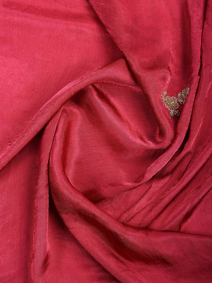 Rani Embroidered Chinon Saree