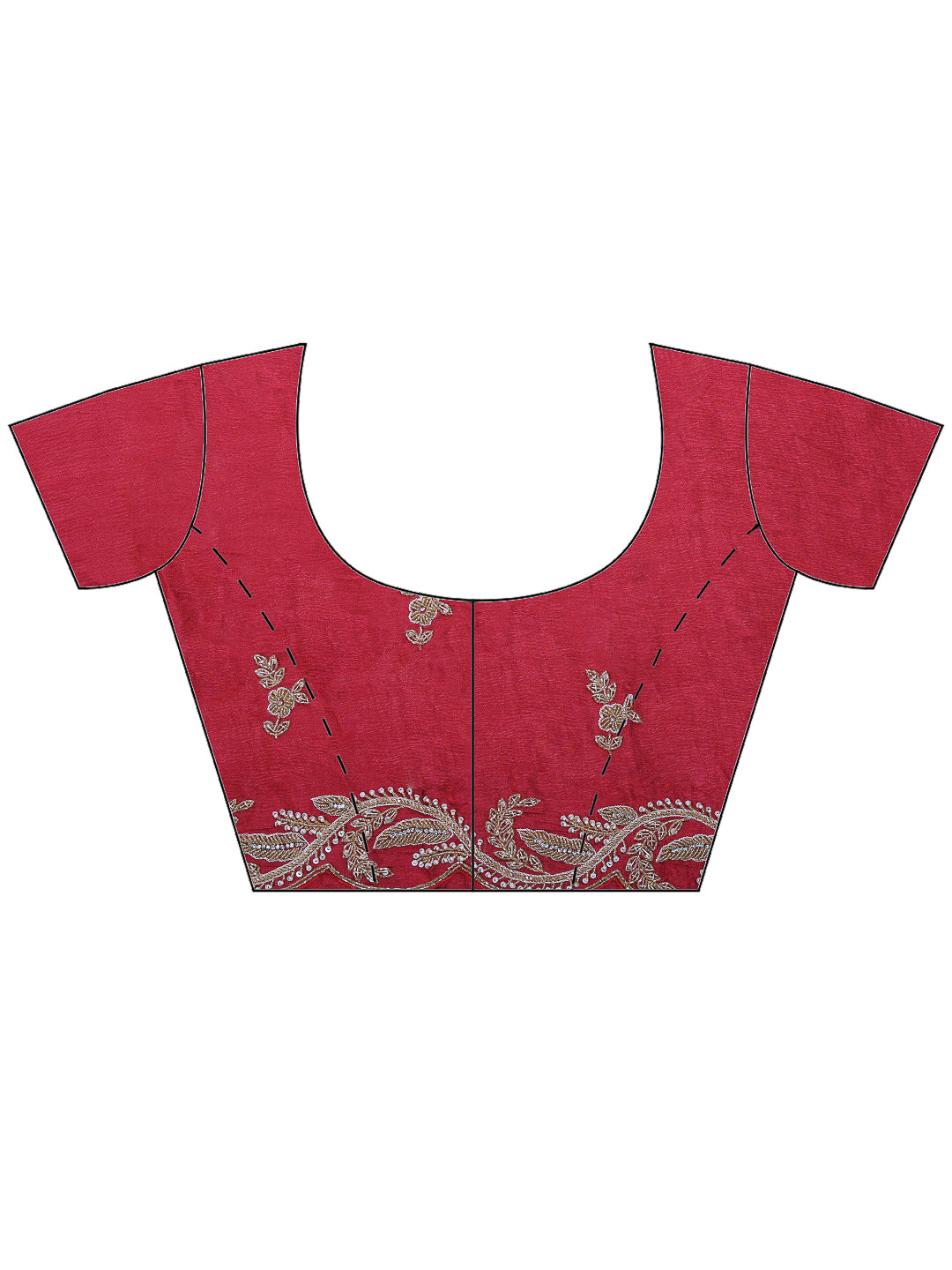Rani Embroidered Chinon Saree
