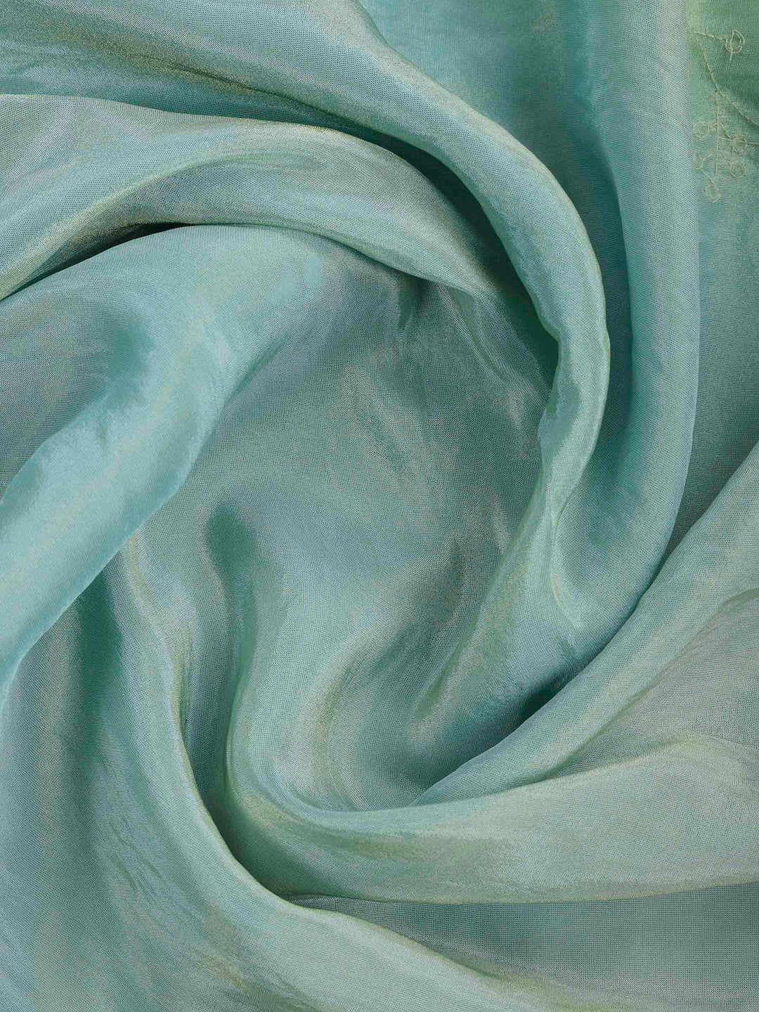 Pista Green Embroidered Tissue Saree