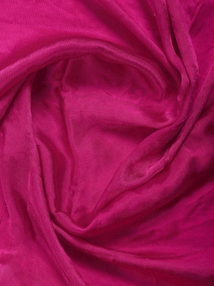 Rani Embroidered Satin Saree