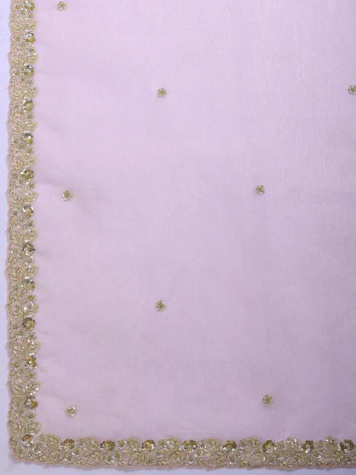Pink Embroidered Organza Saree