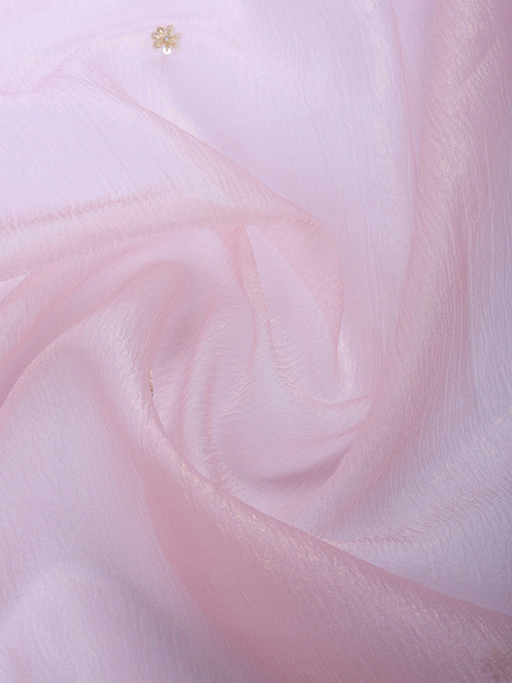 Pink Embroidered Organza Saree