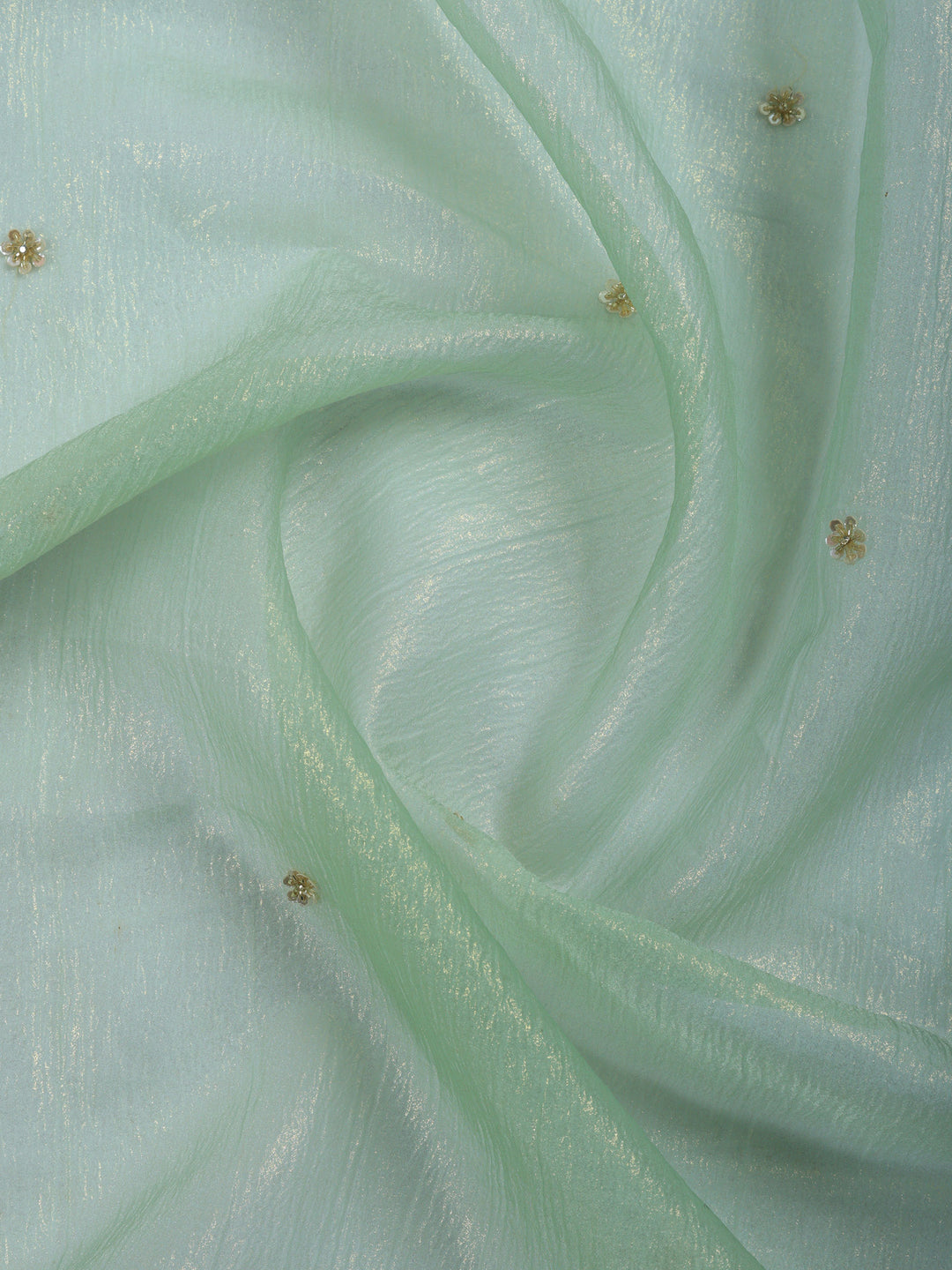 Pista Green Embroidered Organza Saree