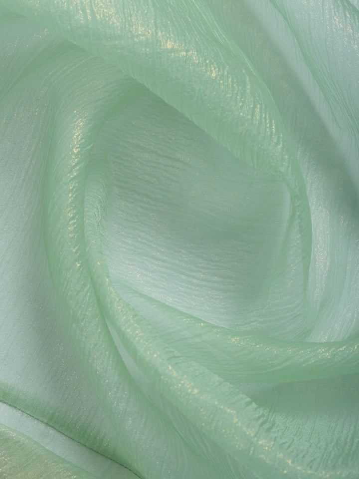 Pista Green Embroidered Organza Saree