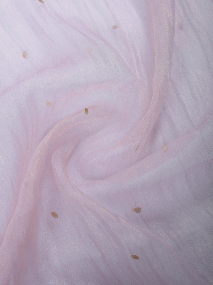 Peach Lt Embroidered Tissue Saree