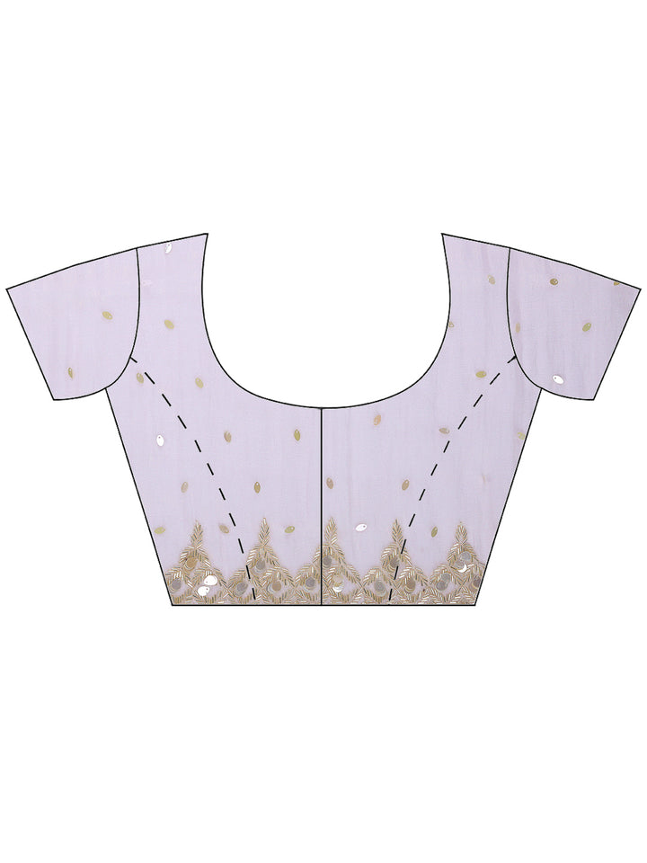 Peach Lt Embroidered Tissue Saree