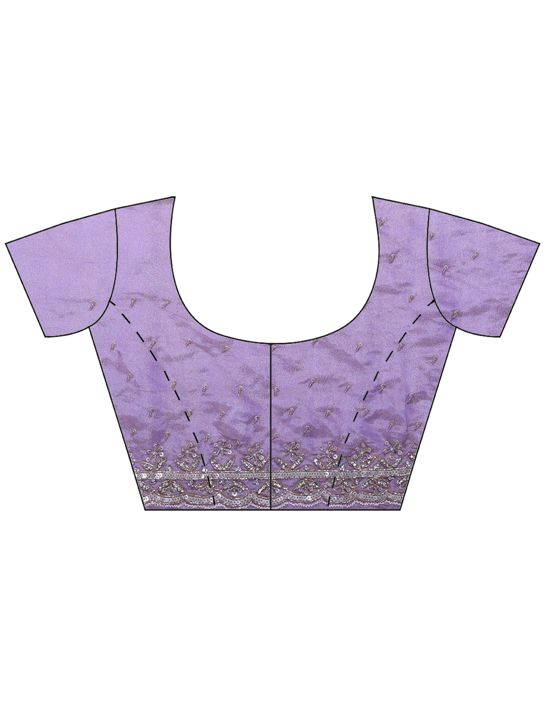 Lavender Embroidered Tissue Saree