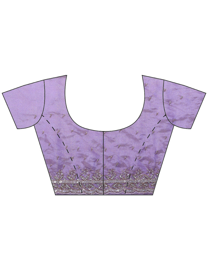 Lavender Embroidered Tissue Saree