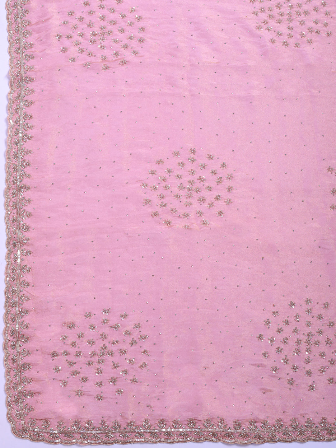Pink Embroidered Tissue Saree