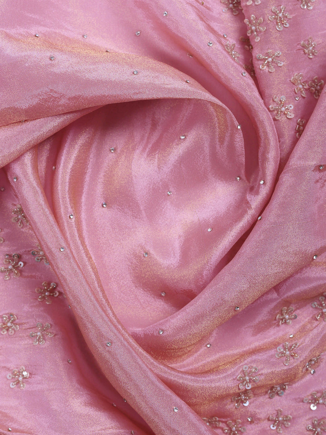Pink Embroidered Tissue Saree
