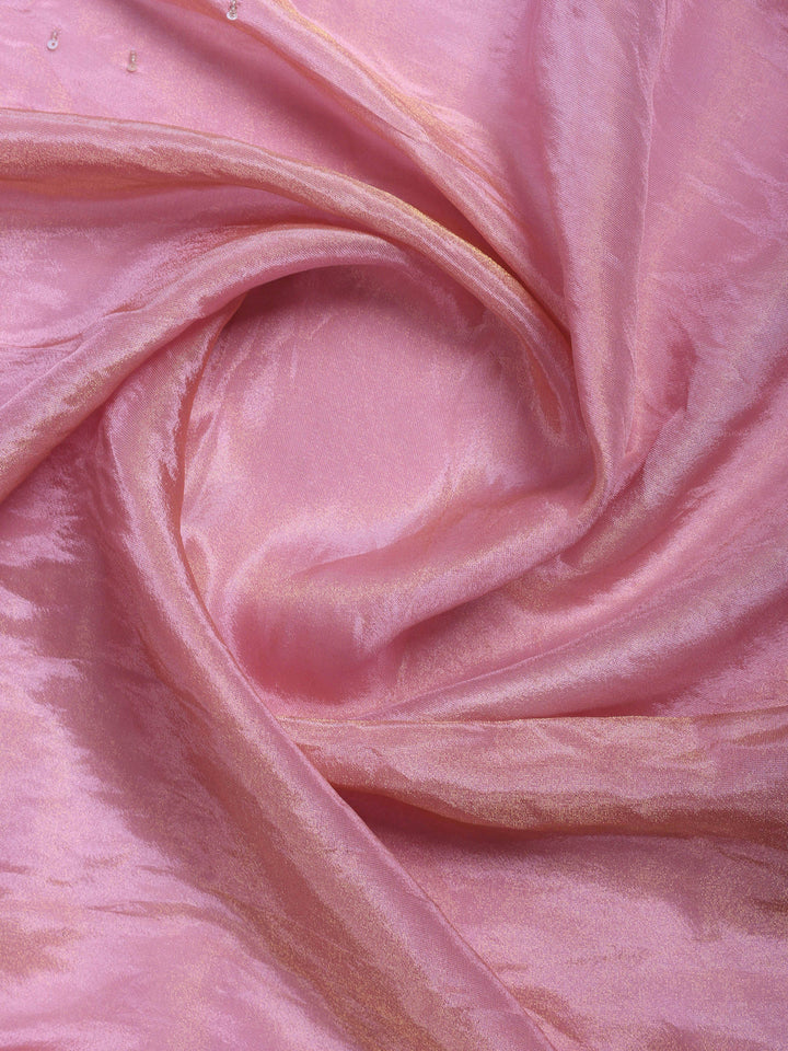 Pink Embroidered Tissue Saree