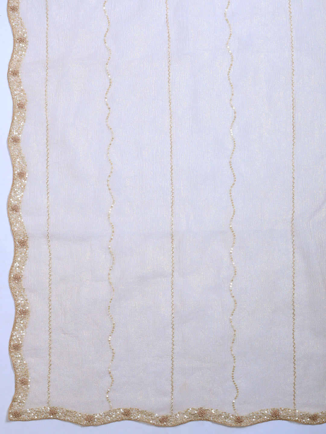 Beige Embroidered Organza Saree