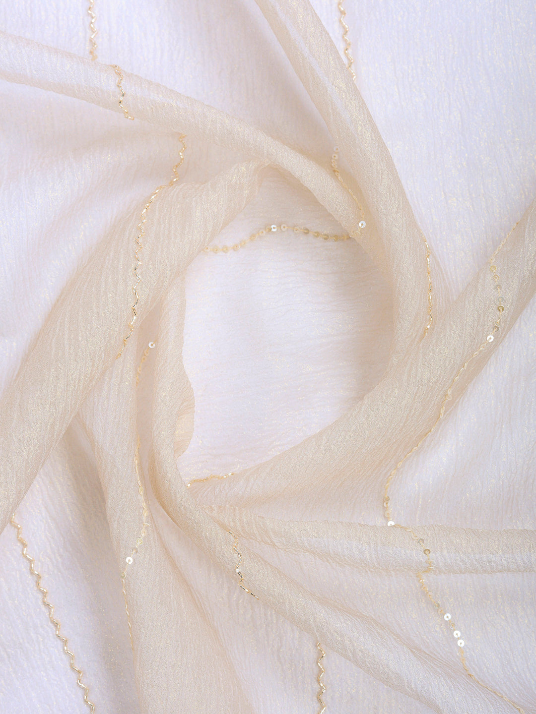 Beige Embroidered Organza Saree