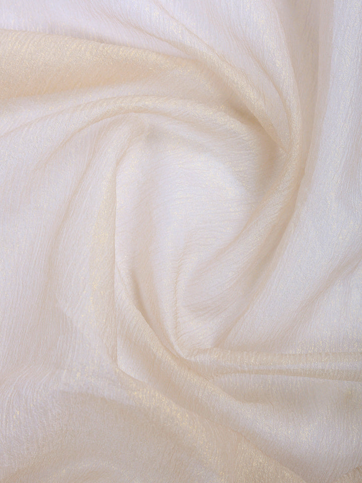Beige Embroidered Organza Saree