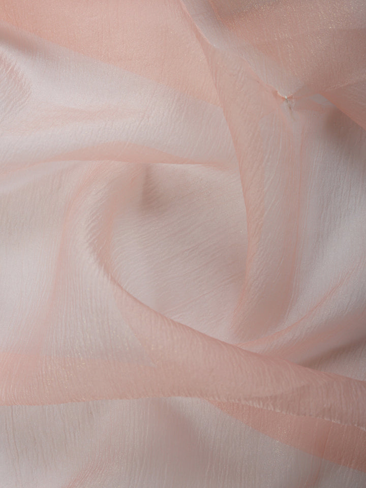 Peach Embroidered Organza Saree