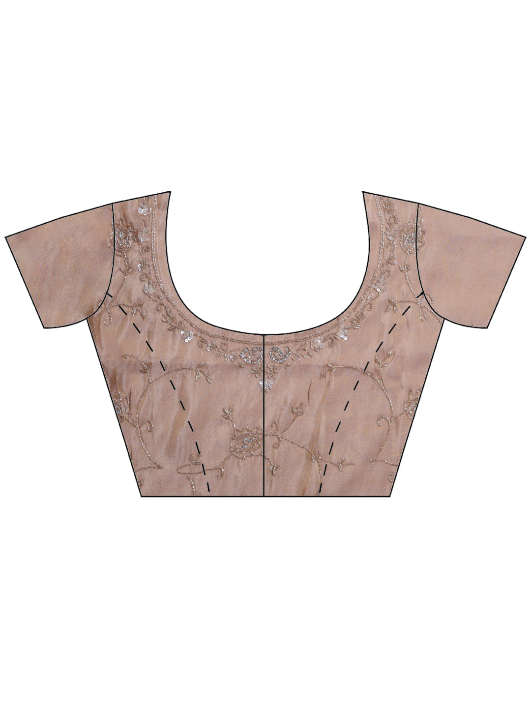 Beige Embroidered Tissue Saree