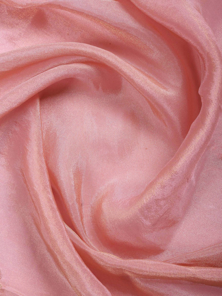 Pink Embroidered Tissue Saree