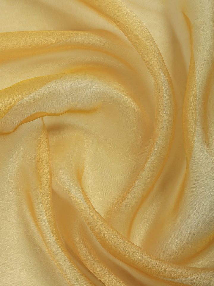 Mustard Embroidered Tissue Saree
