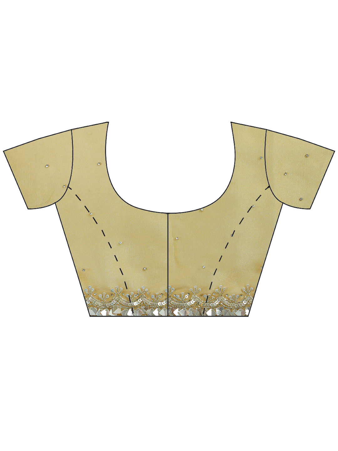 Mustard Embroidered Tissue Saree