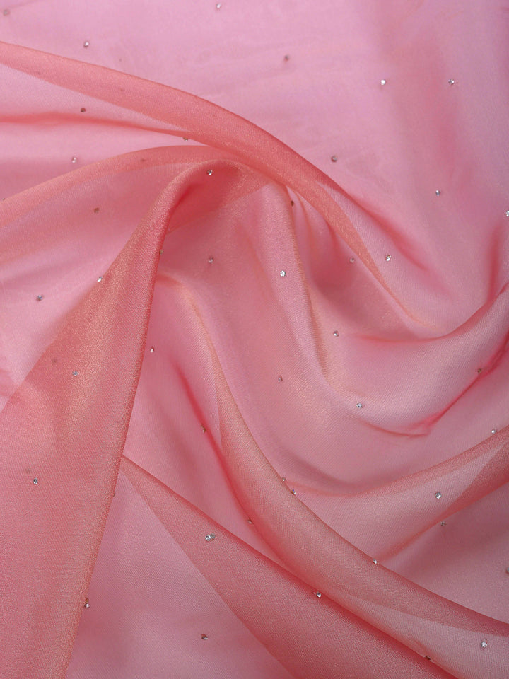 Pink Embroidered Tissue Saree