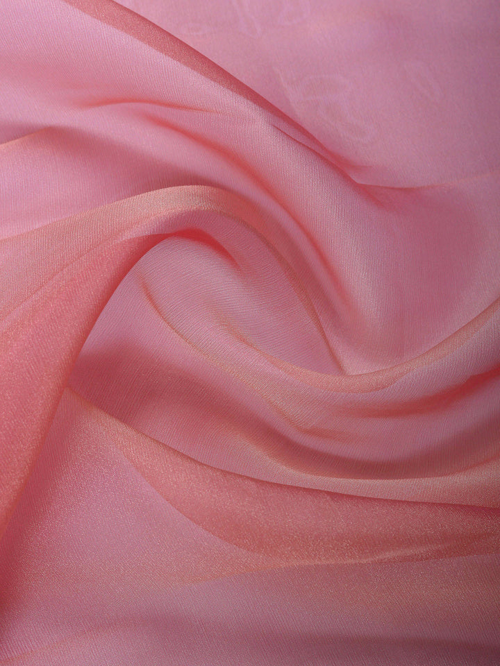 Pink Embroidered Tissue Saree