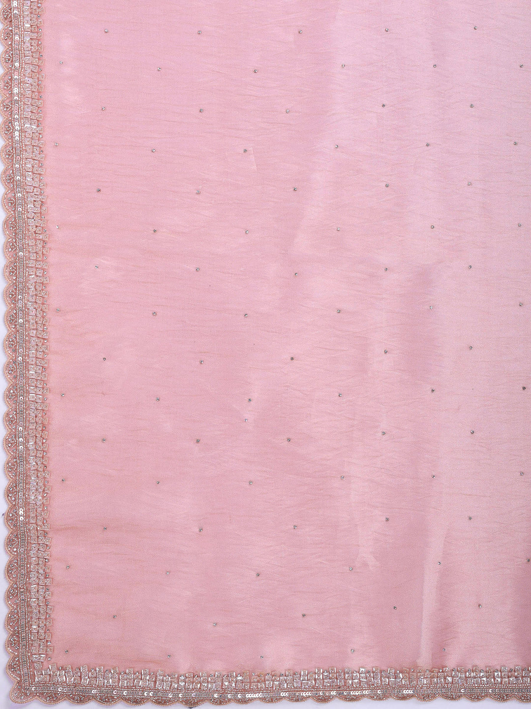 Onion Pink Embroidered Tissue Saree