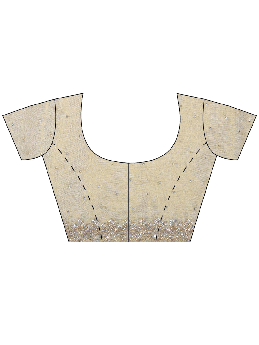 Beige Embroidered Tissue Saree