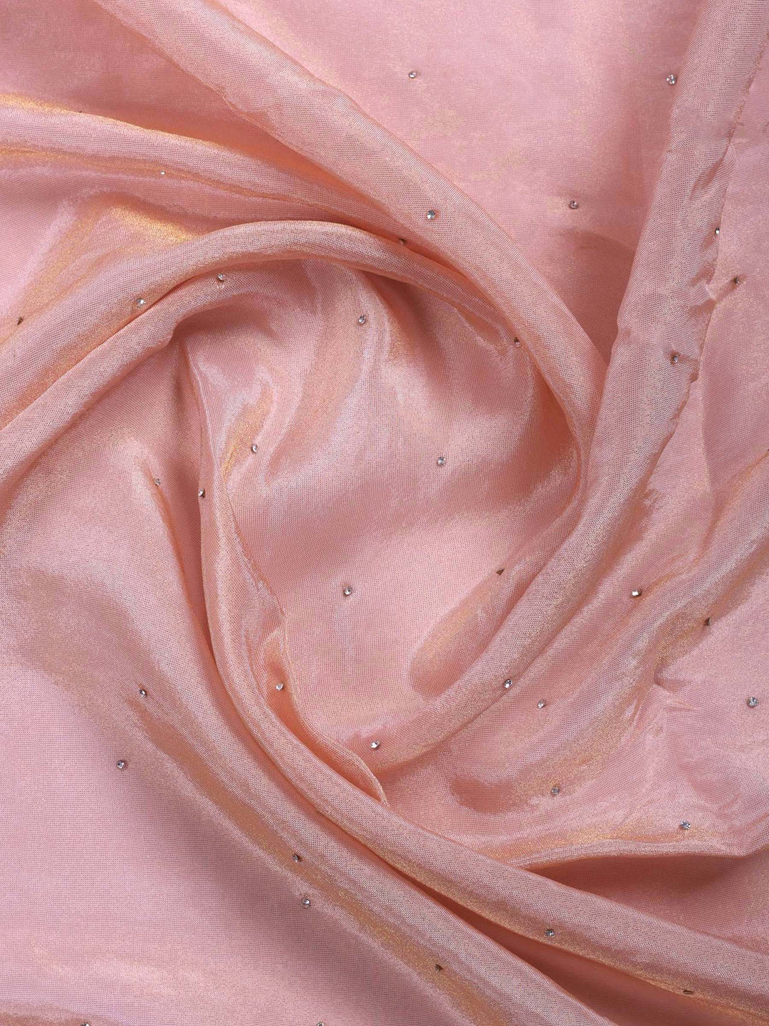 Peach Embroidered Tissue Saree