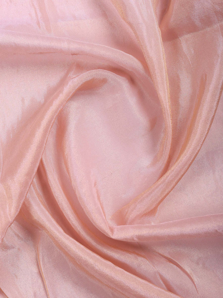 Peach Embroidered Tissue Saree