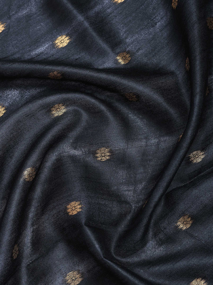 Black Tussar Printed Saree