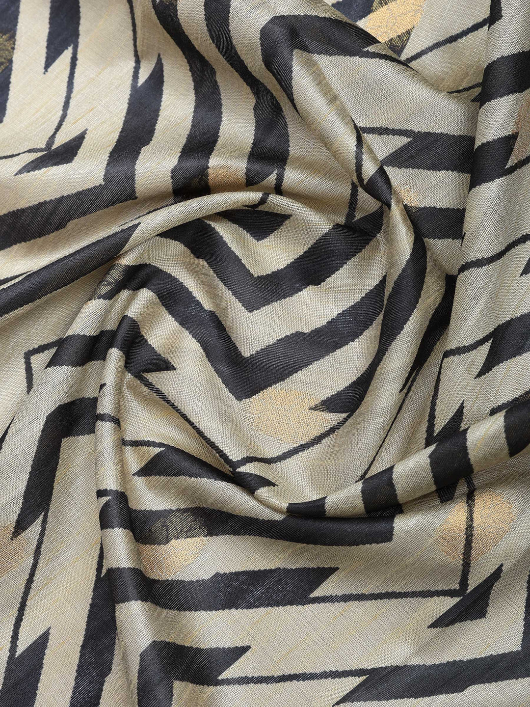 Black Tussar Printed Saree