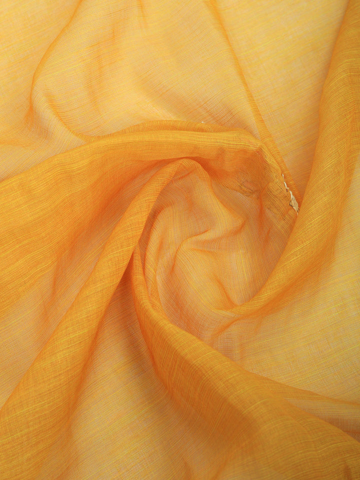 Mustard Digital Print Cotton Blend Saree