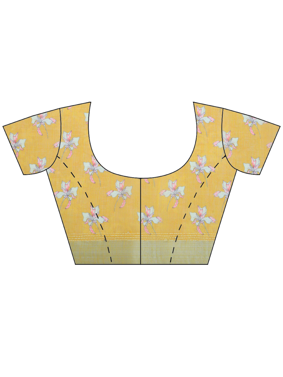Mustard Digital Print Cotton Blend Saree