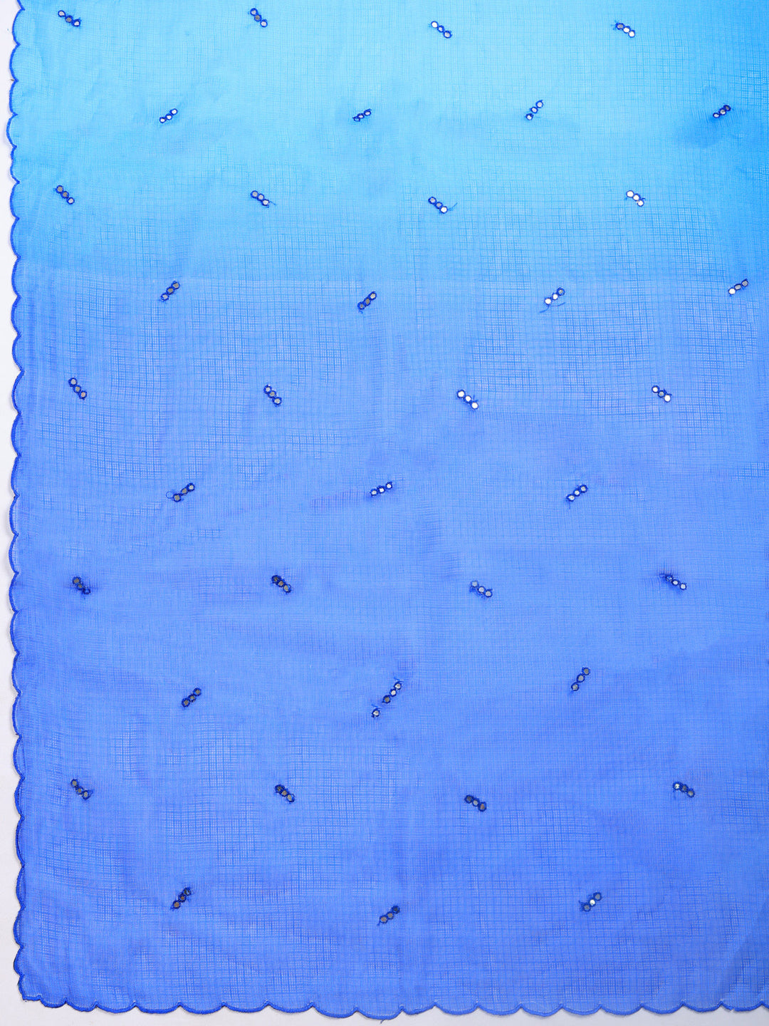 Blue Printed Cotton Blend Saree