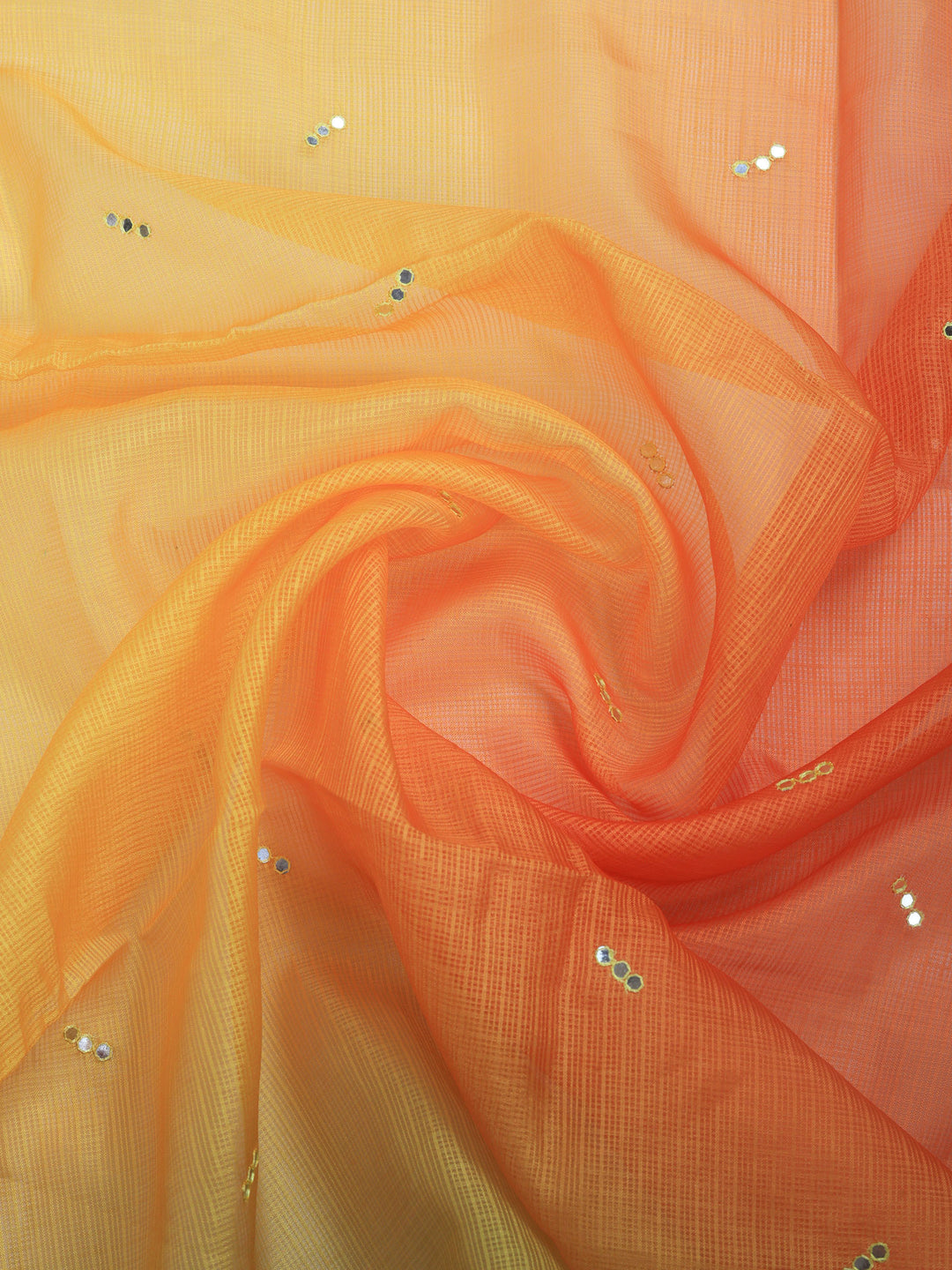 Mustard Printed Cotton Blend Saree