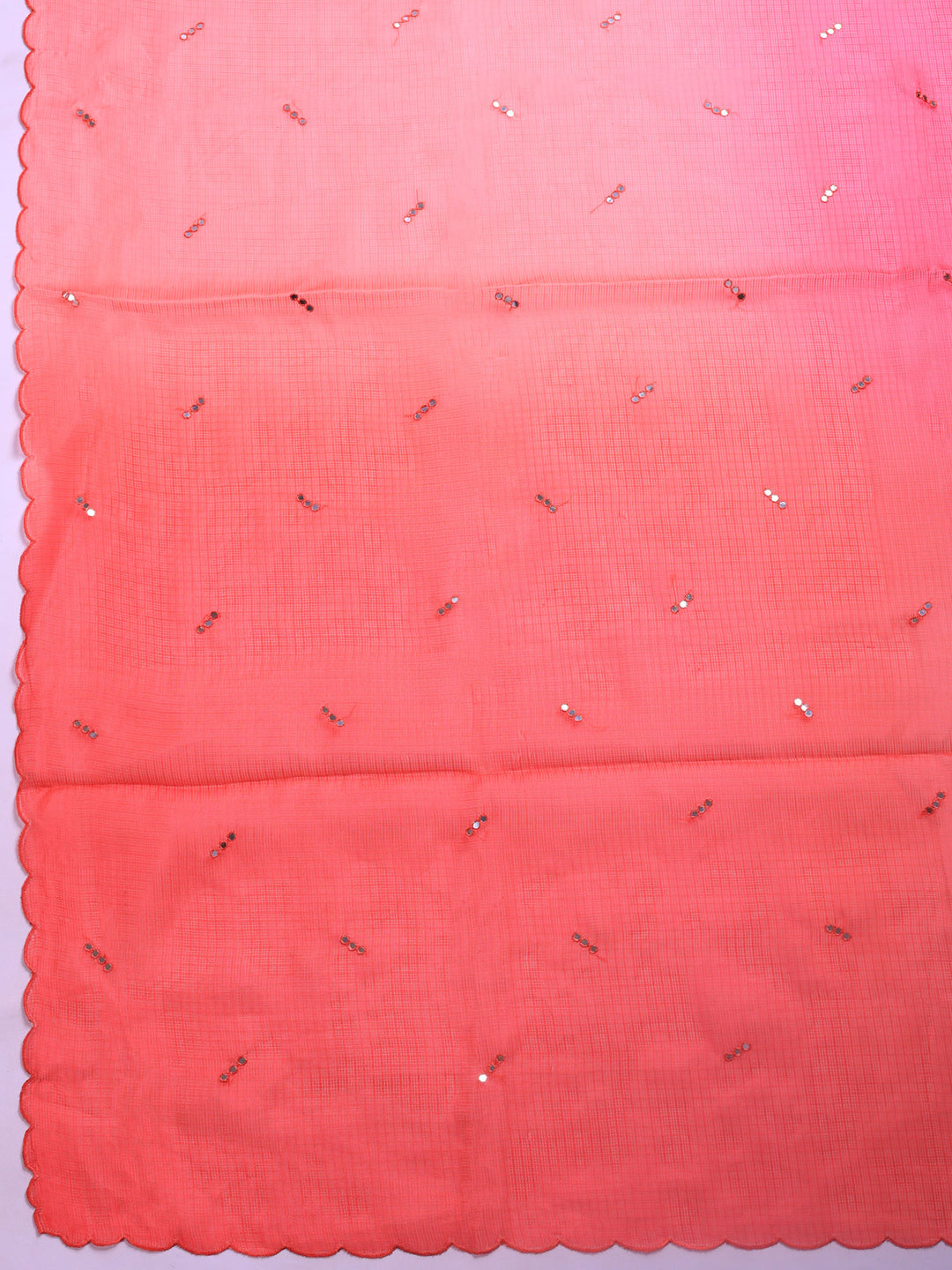 Peach Printed Cotton Blend Saree