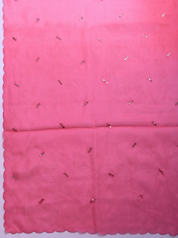 Pink Printed Cotton Blend Saree