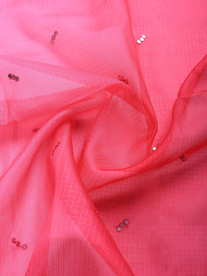 Pink Printed Cotton Blend Saree