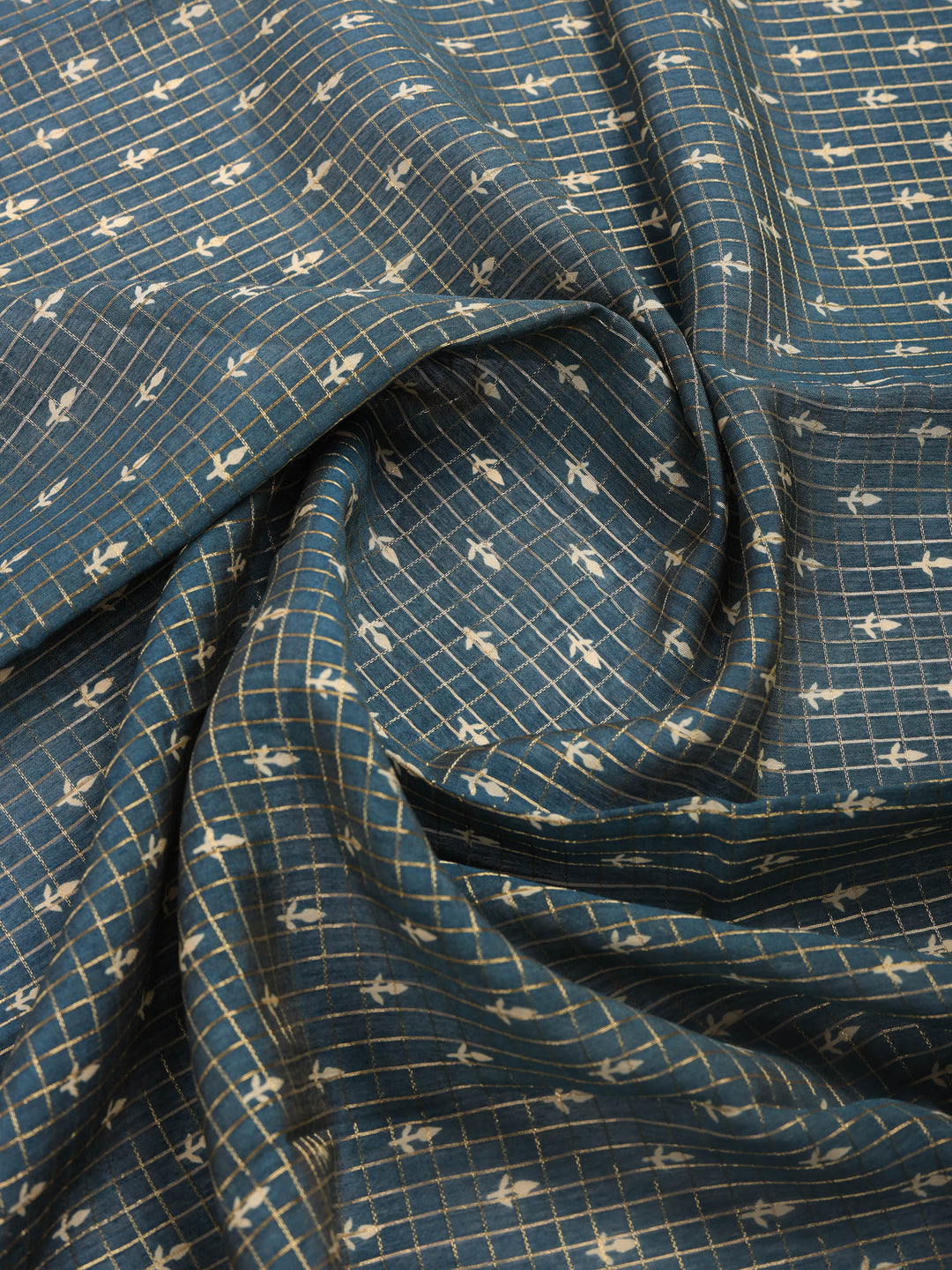 Blue Digital Print Cotton Blend Saree