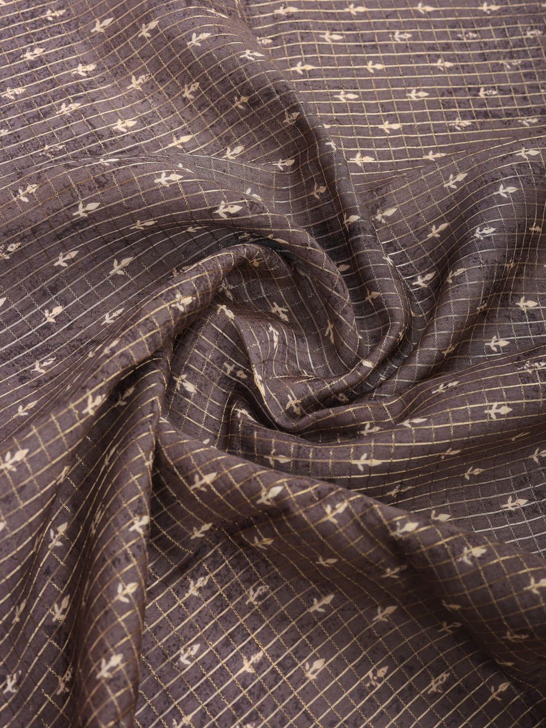 Grey Digital Print Cotton Blend Saree