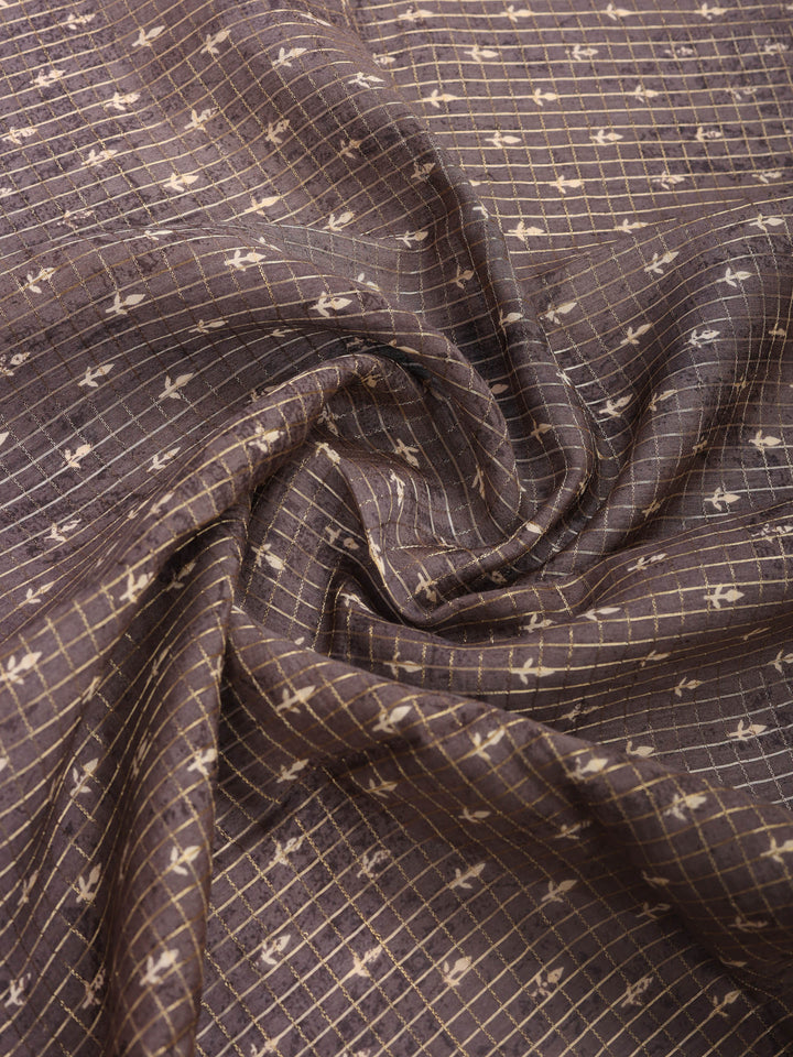 Grey Digital Print Cotton Blend Saree