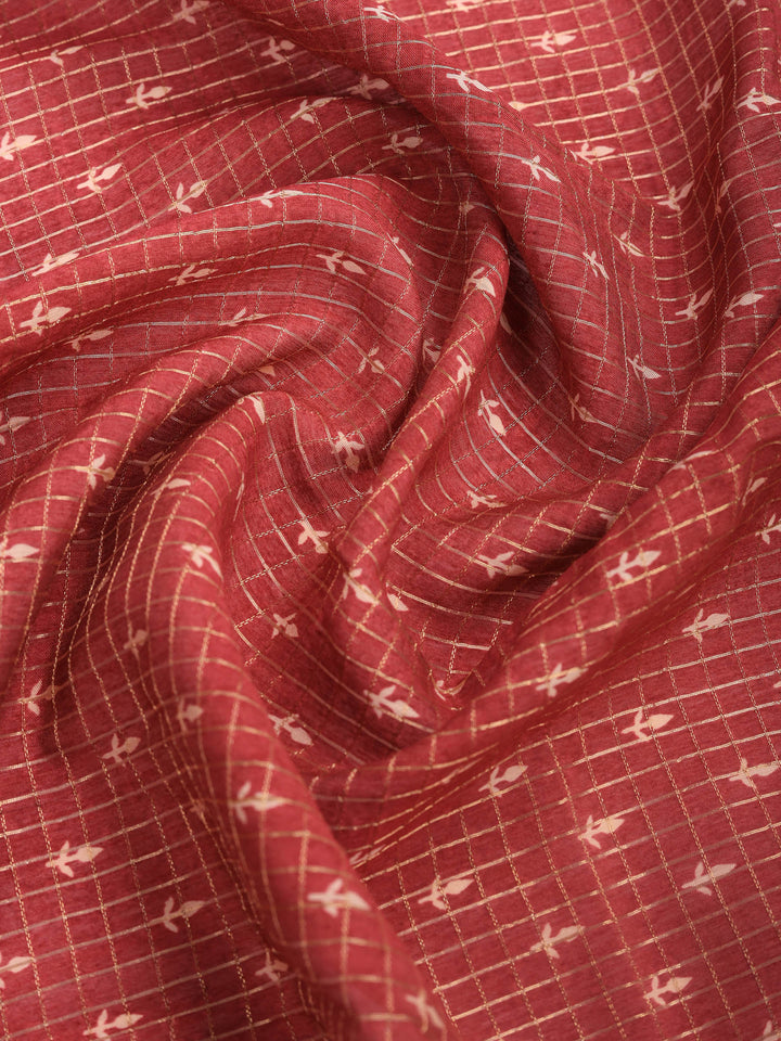 Pink Digital Print Cotton Blend Saree