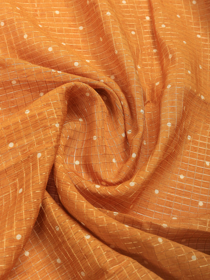 Mustard Digital Print Cotton Blend Saree