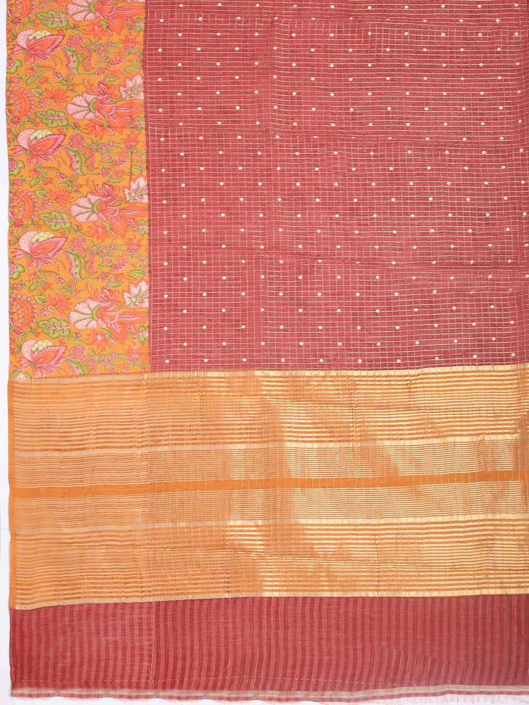 Pink Digital Print Cotton Blend Saree