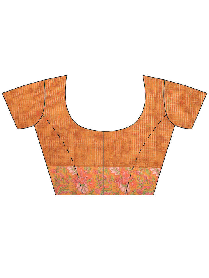 Pink Digital Print Cotton Blend Saree