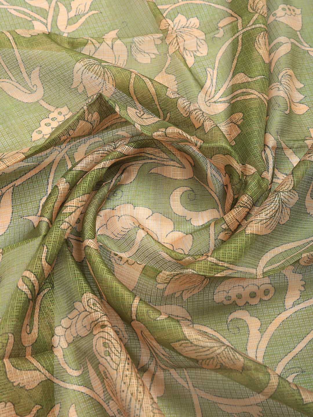 Mehndi Digital Print Cotton Blend Saree