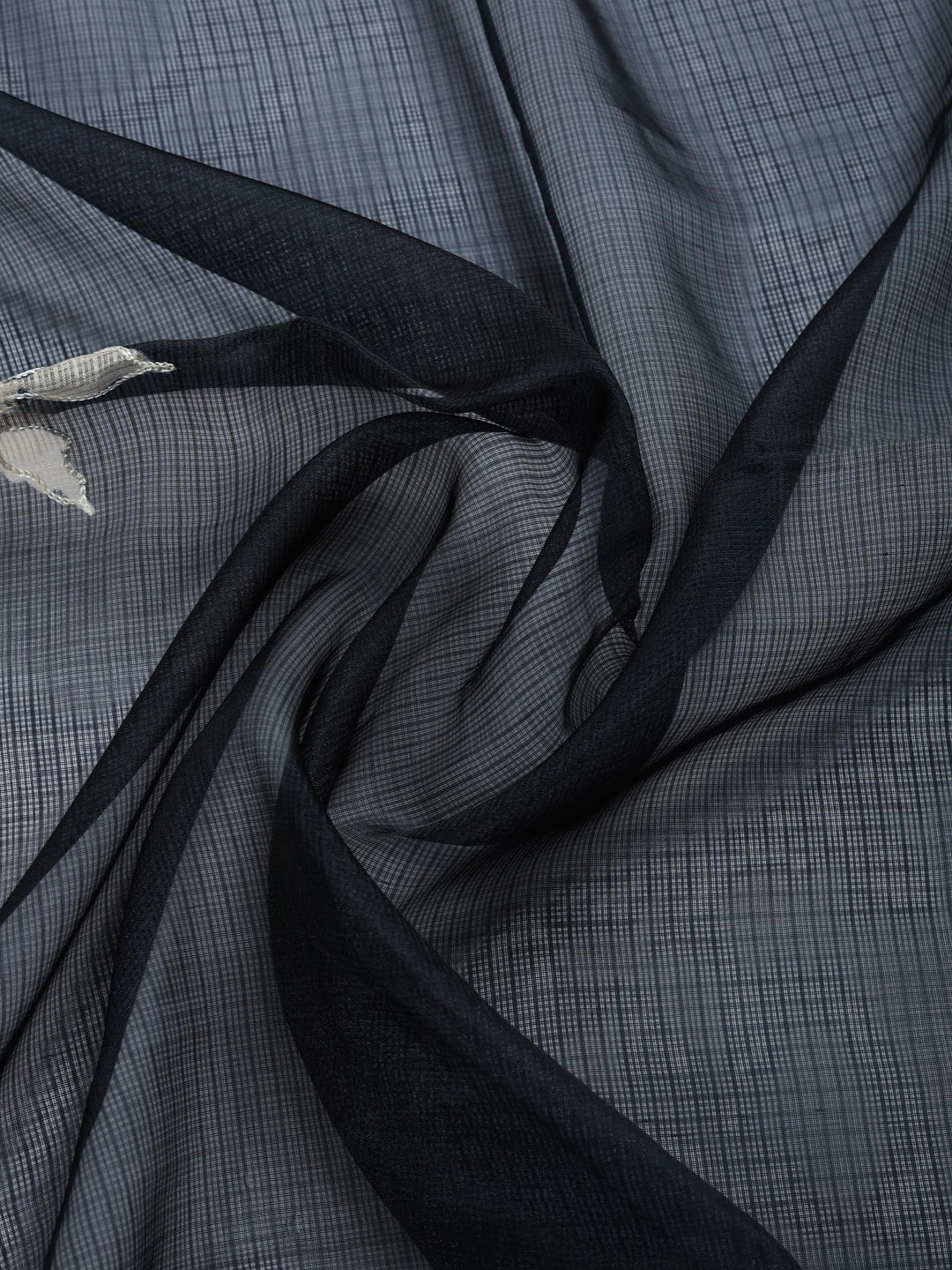Black Digital Print Cotton Blend Saree