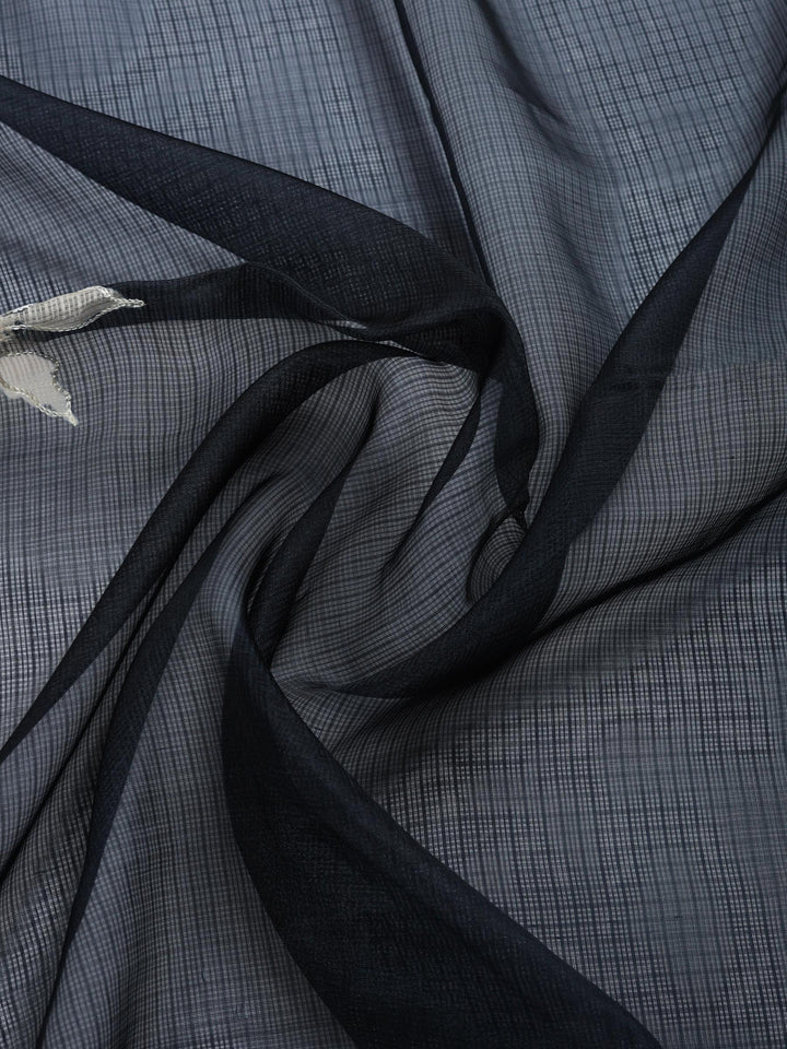 Black Digital Print Cotton Blend Saree