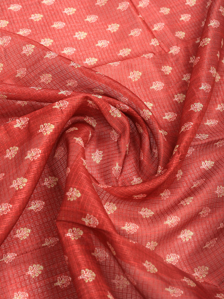 Maroon Digital Print Cotton Blend Saree